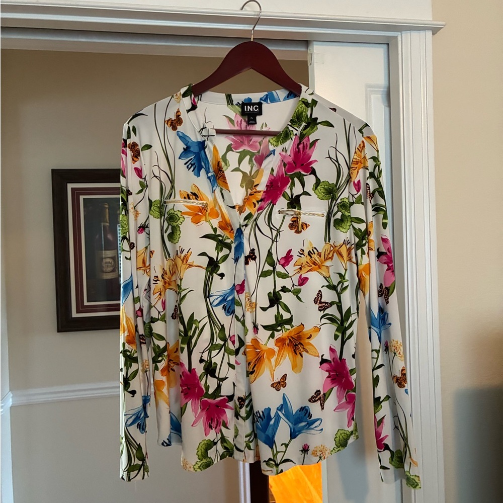 INC International Concepts Pink and Blue Floral Dress